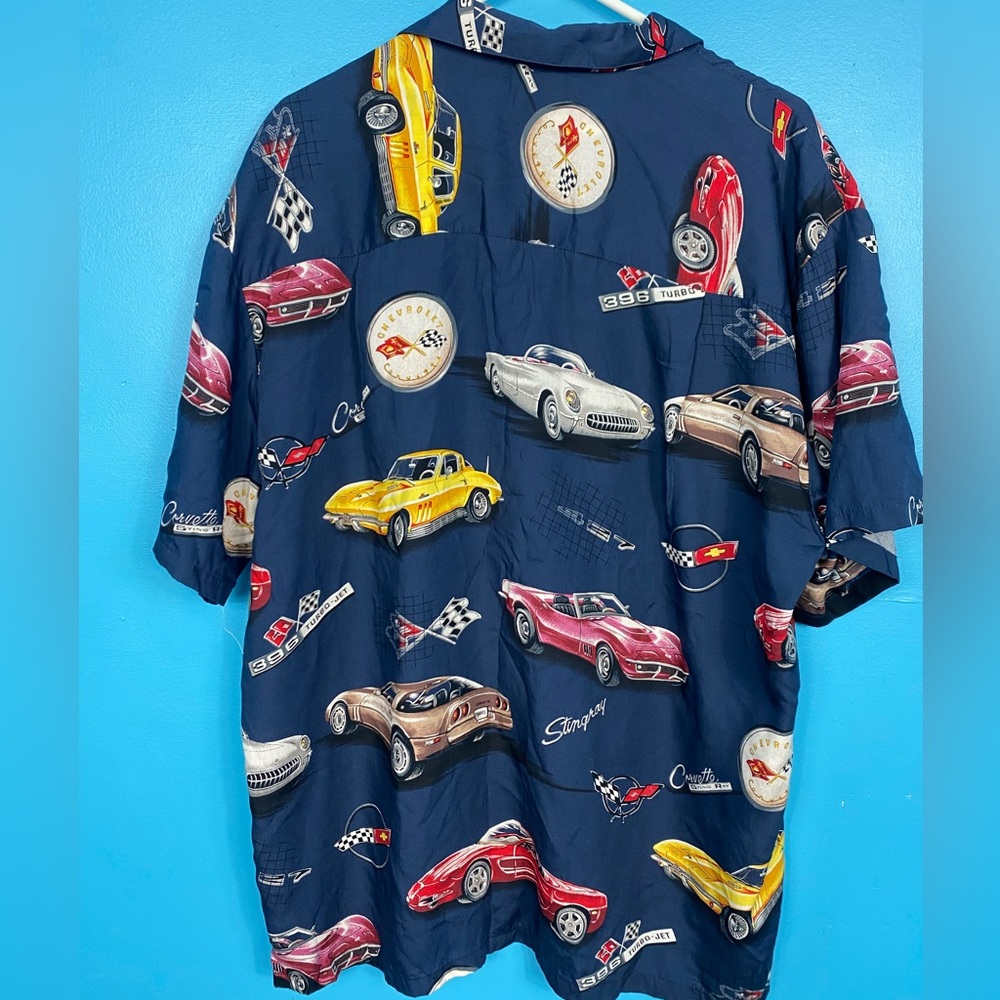 Paradise Found Corvette Hawaii Button Up Cars Hawaiian Vacation XL Vintage - Picture 6 of 9